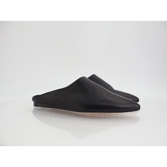 VINCE Cay Slip On Mule Black Leather Pointed Toe Flat Size 7M - Picture 2 of 13